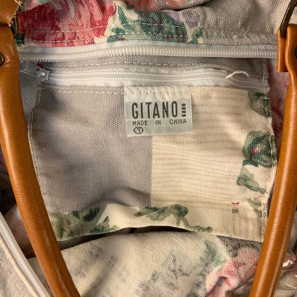 Gitano Vintage Floral Plaid Patchwork Duffle Bag … - image 6